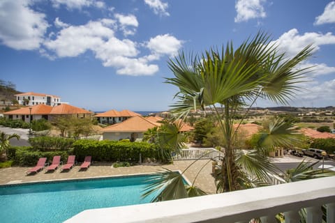 Deluxe Apartment, 1 Bedroom, Pool Access | Balcony view