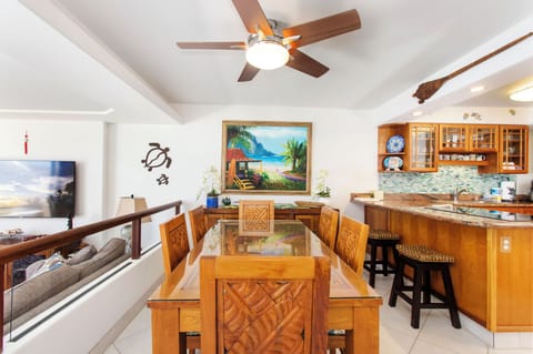 Dining room with original painting