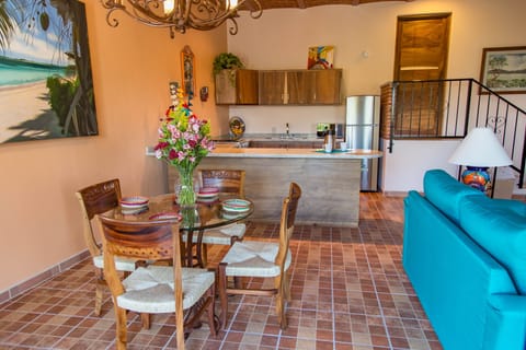 Dining and kitchen open plan.