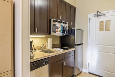 Studio | Private kitchen | Full-size fridge, microwave, stovetop, dishwasher