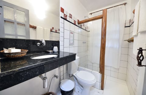 Comfort Triple Room, Patio, Garden Area | Bathroom | Shower, hair dryer, towels