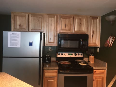 Kitchen has all the items you will need for whatever you want to prepare!