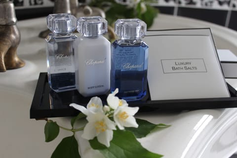 Deluxe Suite | Bathroom | Designer toiletries, hair dryer, towels, shampoo