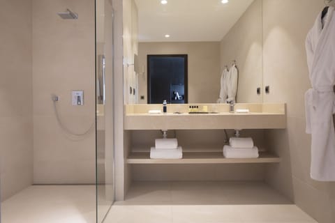 Shower, free toiletries, hair dryer, slippers