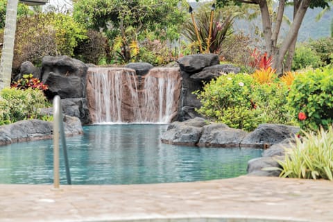 Outdoor pool, pool umbrellas