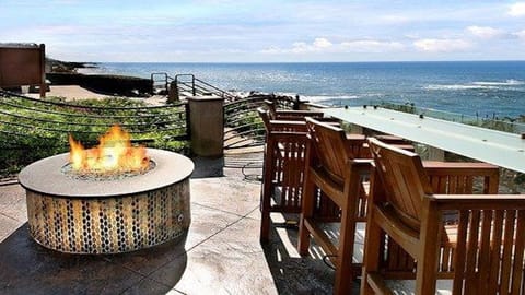Fire pit with bar setting