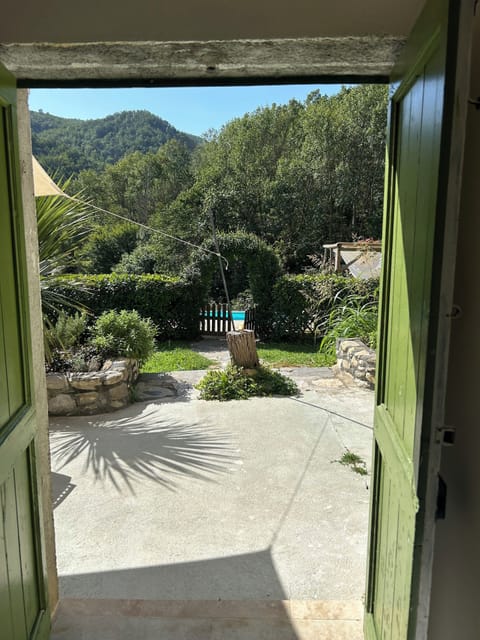 The garden room doors and out onto the patio