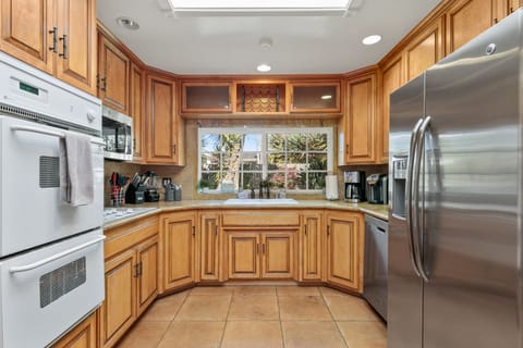 Cooking area and view to the  backyard.