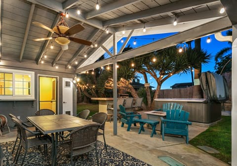 The beautiful and peaceful backyard space.