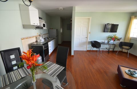 Family Apartment, 2 Bedrooms | Private kitchen | Fridge, microwave, stovetop, coffee/tea maker