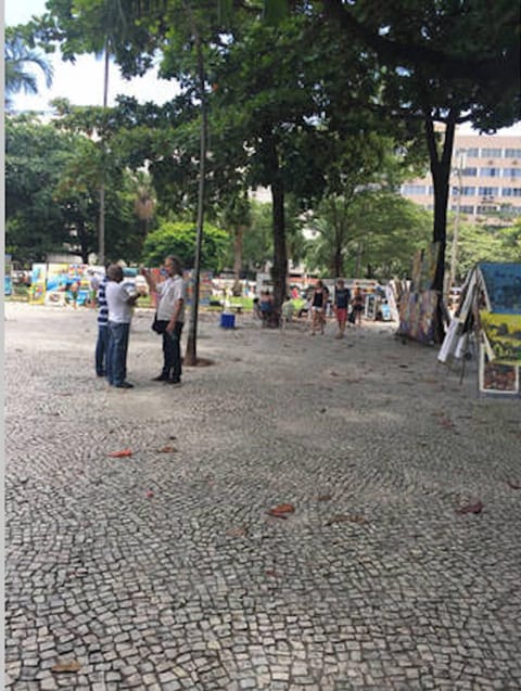 Hippie Fair around the corner each Sunday in Praca General Osorio