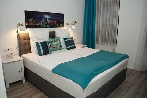 Double Room (City) | Premium bedding, memory foam beds, desk, blackout drapes