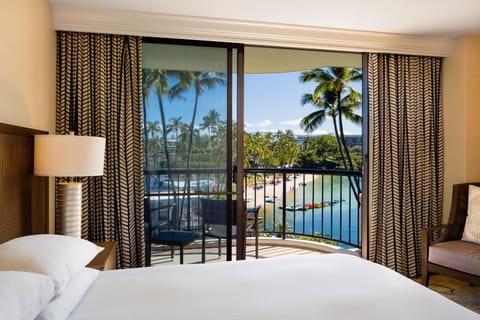 Makai Room, 2 Queen Beds, Ocean View | Premium bedding, in-room safe, laptop workspace, iron/ironing board