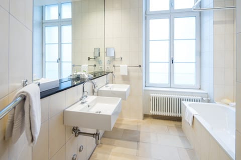 Superior Double Room | Bathroom | Designer toiletries, hair dryer, towels