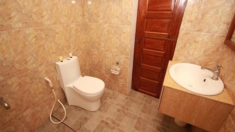 Shower, free toiletries, hair dryer, bidet