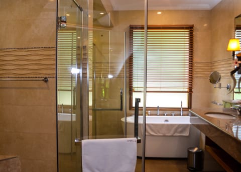 Business Suite | Bathroom | Free toiletries, hair dryer, bathrobes, slippers