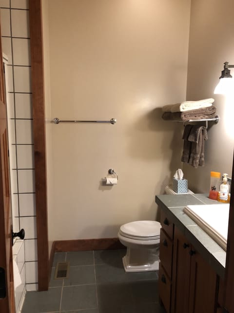 Dove Room | Bathroom | Towels, soap, shampoo, toilet paper