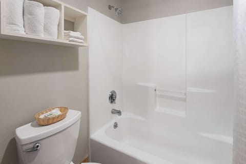 Bathtub, free toiletries, hair dryer, towels