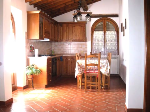 Panoramic Apartment, Terrace, Hill View | Private kitchen | Full-size fridge, microwave, oven, stovetop