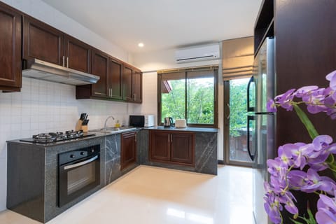 Luxury Villa, 1 Bedroom, Private Pool | Private kitchen | Full-size fridge, microwave, oven, stovetop