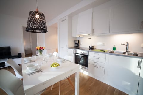 One Bedroom with sofa bed 2+2 | Private kitchen | Full-size fridge, microwave, oven, stovetop