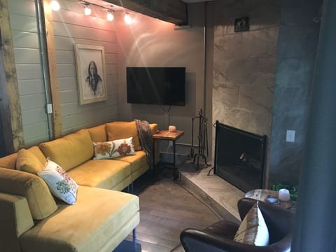 Charming living area, to enjoy mountain view and wood burning fireplace