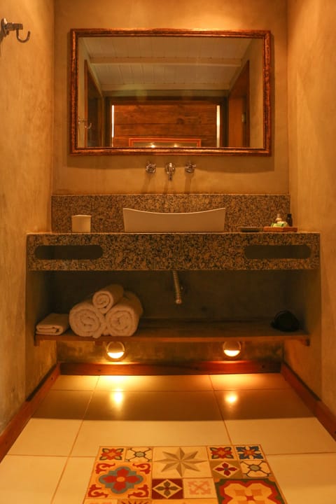 Romantic Double Room, 1 Queen Bed, Private Bathroom, Garden Area | Bathroom | Shower, free toiletries, hair dryer, bathrobes