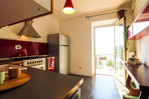 Fridge, stovetop, dishwasher, espresso maker