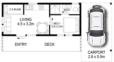 Cabin 10 - Pet Friendly | Floor plan