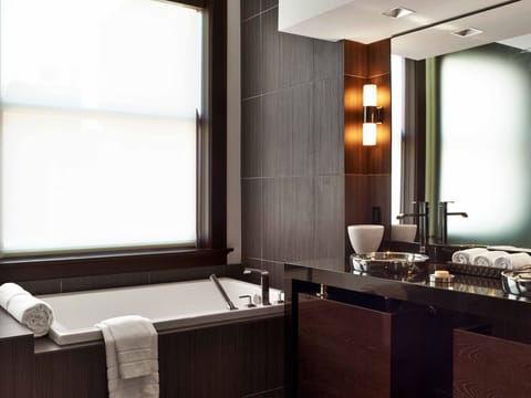 Suite (Joule) | Bathroom | Designer toiletries, hair dryer, bathrobes, slippers