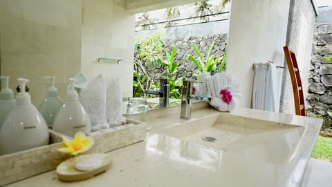 Deluxe Double Room, 1 King Bed, Pool View, Poolside | Bathroom amenities | Shower, free toiletries, hair dryer, bathrobes