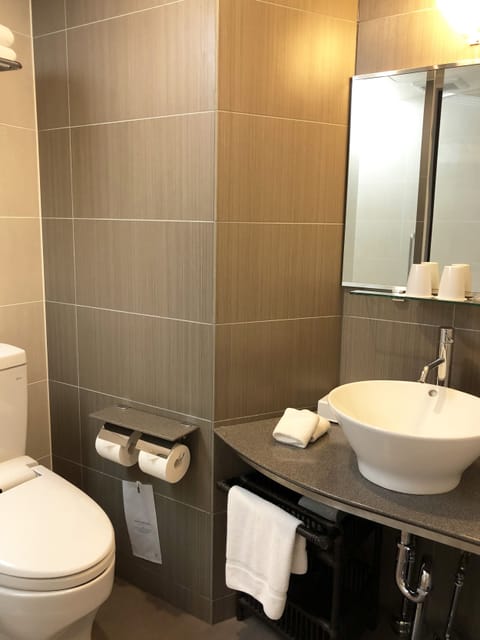 Deluxe Studio, 1 Double Bed | Bathroom | Combined shower/tub, eco-friendly toiletries, hair dryer, slippers