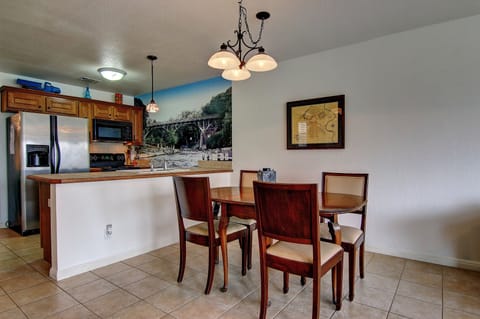 Back view of dining table