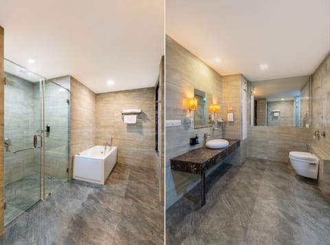 Valley View Suite | Bathroom | Shower, free toiletries, slippers, towels