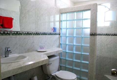 Comfort Double or Twin Room | Bathroom | Shower, hair dryer, towels