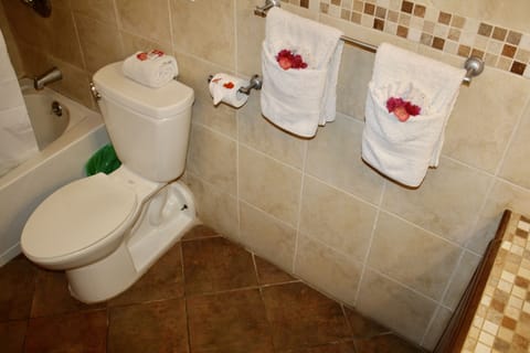 Deluxe Double Room, Beach View, Beachfront | Bathroom | Shower, towels, soap, toilet paper