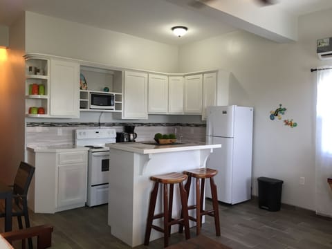 Two-Bedroom Apartment | Private kitchen | Fridge, microwave, oven, stovetop