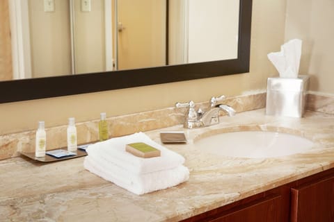 Suite, Non Smoking (2 Double Beds with Sofa bed) | Bathroom | Eco-friendly toiletries, hair dryer, towels, soap