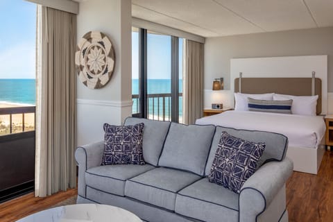 Standard Ocean View Studio King | Premium bedding, down comforters, memory foam beds, in-room safe