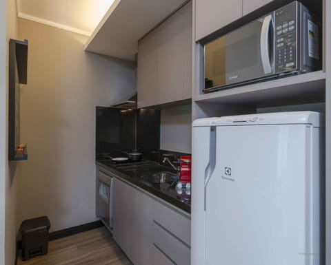 Superior Triple Room, Multiple Beds | Private kitchen | Fridge, microwave, stovetop, cookware/dishes/utensils