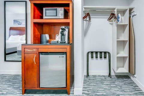 Two queens evolution room | Premium bedding, desk, laptop workspace, iron/ironing board