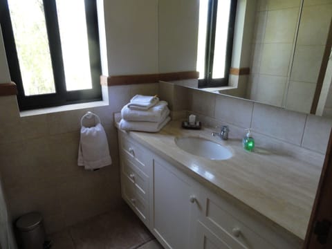 Shower, eco-friendly toiletries, hair dryer, towels