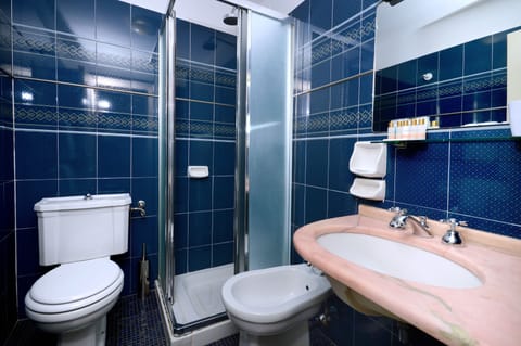 Shower, free toiletries, hair dryer, bidet