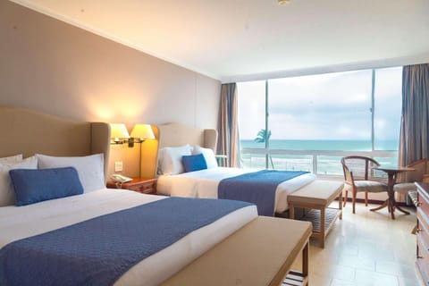 Premium Room, 2 Queen Beds, Non Smoking, Ocean View | Egyptian cotton sheets, premium bedding, Select Comfort beds, minibar