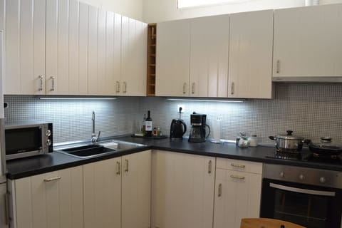 Apartment, 2 Bedrooms | Private kitchen | Fridge, coffee/tea maker, cleaning supplies, freezer