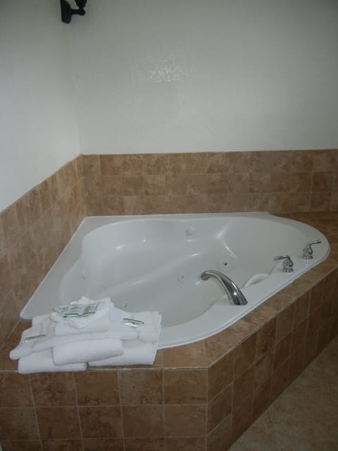 Room, 1 King Bed, Hot Tub | Bathroom | Combined shower/tub, free toiletries, hair dryer, towels