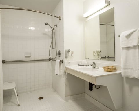 Room, 1 King Bed, Accessible, Non Smoking | Bathroom | Combined shower/tub, hair dryer, towels
