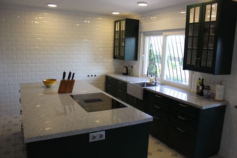 Kitchen with plenty of table space.