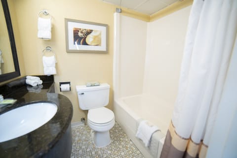 Classic Room, 2 Double Beds, Balcony, Ocean View | Bathroom | Combined shower/tub, hair dryer, towels, soap