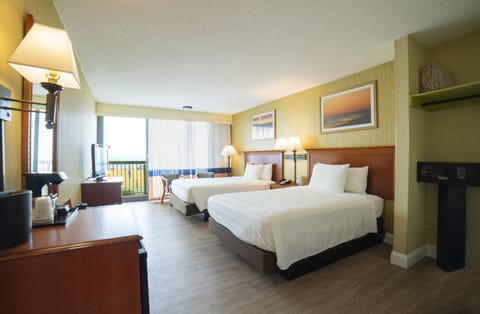 Classic Room, 2 Double Beds, Balcony, Ocean View | In-room safe, desk, laptop workspace, blackout drapes